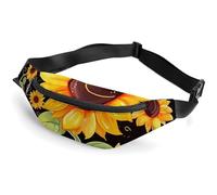 Marsupio da cintura per donne e uomini, marsupio con cinghia regolabile, bellissima borsa a tracolla con isola in mare, piccola borsa a tracolla, Grazioso girasole., 36*15cm