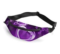 Marsupio da cintura per donne e uomini, marsupio con cinghia regolabile, bellissima borsa a tracolla con isola in mare, piccola borsa a tracolla, Amore viola, 36*15cm