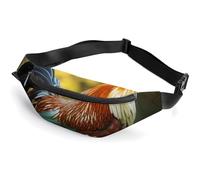 Marsupio da cintura per donne e uomini, marsupio con cinturino regolabile per bottiglia di vino, tappi di sughero, uva, borsa a tracolla piccola borsa a tracolla, Bella gallina di gallo, 36*15cm