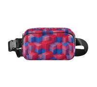 Marsupio da cintura rosso blu geometria borse a tracolla per donna tracolla regolabile mini ovunque marsupio per allenamento corsa