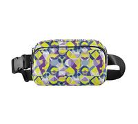 Marsupio da cintura viola verde geometria borse a tracolla per donna tracolla regolabile mini ovunque marsupio per allenamento corsa