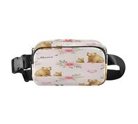 Marsupio da corsa alla moda per donne e uomini, con design di cuccioli di mamma e orso, con cinghia regolabile, resistente all'acqua, per shopping, sport, lavoro