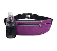 Marsupio da corsa con porta bottiglia d'acqua, marsupio regolabile per corridori, vestibilità sicura per jogging, passeggiate e attività all'aperto, Viola