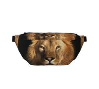 Marsupio da corsa con stampa di leone africano, casual, leggero, con cintura e cinturino regolabile
