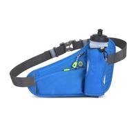 Marsupio da corsa, marsupio con porta bottiglia d'acqua riflettente con porta cuffie per viaggi, escursionismo, ciclismo, passeggiate, jogging, Blu, Classique