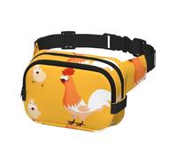 Marsupio da corsa per donne e uomini, a tracolla, con motivo divertente galline