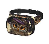 Marsupio da corsa per donne e uomini, borsa a tracolla, marsupio, gufo notturno di Halloween con cappello da strega, Multicolore, Taglia unica, Cintura per soldi