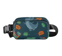 Marsupio da donna a forma di dinosauro blu scuro, impermeabile, marsupio da viaggio carino da uomo, simpatico dinosauro blu scuro, 20,3 x 13,5 x 5,8 cm, divertente e carino, Dino blu scuro, 20,3 x