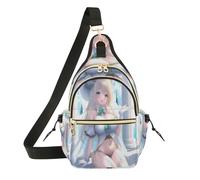 Marsupio da donna a tracolla regolabile, per adolescenti, per viaggi, incontri, anime, bellezza, blu, rosa, scuro, gotico, Un Santo Puro Bianco Elfo Anime Ragazza
