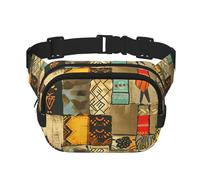 Marsupio da donna africano colorato a doppio strato, etnico egiziano, marsupio per uomo e donna, marsupio regolabile per viaggi, escursionismo, corsa, ciclismo, festival