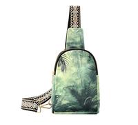 Marsupio da donna alla moda con albero verde della giungla tropicale alla moda per il pacchetto di giorno, albero verde giungla tropicale, 1 taglia, Alberi verdi della giungla tropicale, 1 size