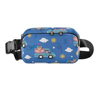Marsupio da donna alla moda con camion blu marsupio carino impermeabile a tracolla marsupio alla moda camion blu, 20,3 x 13,5 x 5,8 cm, divertente carino, camion alla moda blu, 20,3 x 13,5 x 5,8 cm