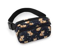 Marsupio da donna, alla moda, con stampa di volpe in stile cartone animato