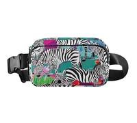 Marsupio da donna alla moda, zebrato, colorato, antifurto, carino, impermeabile, da donna, zebrato alla moda, colorato, 20,3 x 13,5 x 5,8 cm, divertente, carino e alla moda, zebrato colorato, 20,3 x