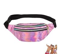 Marsupio da Donna Anni '80, Marsupio Olografico, Marsupio Rosa Anni '80, Marsupio Glitterato, Marsupio Fluo, Marsupio Colorato, Adatto per Sport, Viaggi All'Aperto (Viola)