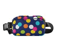 Marsupio da donna antifurto, impermeabile, con pois colorati, blu navy, 20,3 x 13,5 x 5,8 cm, divertente e carino, puntini colorati blu navy, 20,3 x 5,3 x 5,3 x, Pois colorati blu navy, 8 x 5.3 x 2.3