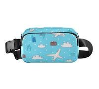 Marsupio da donna, carino, impermeabile, da viaggio, aereo, blu, da viaggio, in aereo, blu, 20,3 x 13,5 x 5,8 cm, divertente, carino, aereo da viaggio blu, 20,3 x 13,5 x 5,8 cm, Aerei da Viaggio Blu