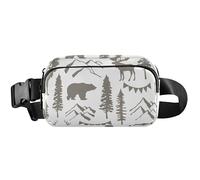 Marsupio da donna carino impermeabile grande marsupio semplice fauna selvatica bianca borsa da donna semplice fauna selvatica bianca, 20,3 x 13,5 x 5,8 cm, divertente, carino, semplice fauna selvatica