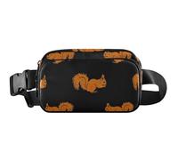 Marsupio da donna carino impermeabile marsupio alla moda scoiattolo nero marsupio per donne, scoiattolo alla moda nero, 20,3 x 13,5 x 5,8 cm, divertente carino, scoiattolo nero alla moda, 20,3 x 13,5