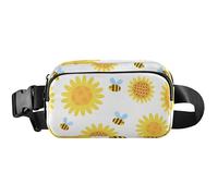 Marsupio da donna carino impermeabile marsupio cintura borsa carino girasole ape bianco croce corpo borsa vita, carino girasole ape bianco, 20,3 x 13,5 x 5,8 cm, divertente carino, carino girasole ape