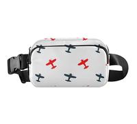 Marsupio da donna carino impermeabile ovunque marsupio rosso nero aereo bianco marsupio per donne, rosso nero aereo bianco, 20,3 x 13,5 x 5,8 cm, divertente, carino, rosso nero aereo bianco, 8 x 5,3 x