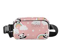 Marsupio da donna carino panda arcobaleno rosa antifurto marsupio carino impermeabile per le donne, carino panda arcobaleno rosa, 20,3 x 13,5 x 5,8 cm, divertente, carino panda arcobaleno rosa, 20,3 x