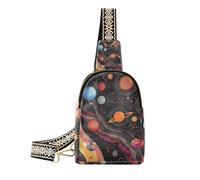 marsupio da donna colorato alla moda con pianeti spaziali terrestri robusto crossbody fanny pack per il giorno pack, pianeti spaziali colorati terra, 1 size