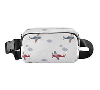 Marsupio da donna con aeroplano colorato bianco, impermeabile, marsupio carino da donna, aereo colorato bianco, 20,3 x 13,5 x 5,8 cm, divertente, carino, aeroplano colorato bianco, 20,3 x 13,5 x 5,8