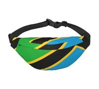 Marsupio da donna con bandiera della Tanzania, resistente all'acqua, con opzioni di usura versatili, comodo foro per cuffie, ideale per viaggi e allenamento, Come nella foto, Taglia unica, Zaino da