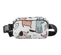 Marsupio da donna con cane carino, bianco, marsupio carino impermeabile a tracolla borsa in vita, simpatico cane bianco, 20,3 x 13,5 x 5,8 cm, divertente, carino, cane bianco, 20,3 x 13,5 x 5,8 cm