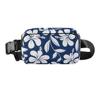 Marsupio da donna con ciondolo floreale blu, antifurto, impermeabile, luminoso, con ciondolo floreale blu, 20,3 x 13,5 x 5,8 cm, divertente, carino, con ciondolo floreale blu, 20,3 x 13,5 x 5,8 cm