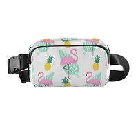 Marsupio da donna con fenicottero tropicale, impermeabile, luminoso, rosa fenicottero tropicale, 20,3 x 13,5 x 5,8 cm, divertente e carino, rosa fenicottero tropicale, 20,3 x 13,5 x 5,8 cm