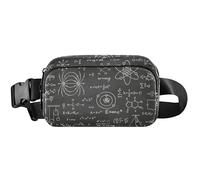 Marsupio da donna con formule matematiche, impermeabile, grande, borsa a tracolla, formule matematiche, nero, 20,3 x 13,5 x 5,8 cm, divertente, carino, formule matematiche nere, 8 x, Formule