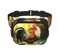 Marsupio da donna con gallo, impermeabile, regolabile, alla moda, casual, a tracolla, per corsa, allenamento, escursionismo, viaggi, colore nero, taglia unica, Nero , Taglia unica