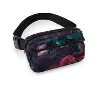 Marsupio da donna, con garofano rosso e verde, borsa a tracolla da donna, alla moda