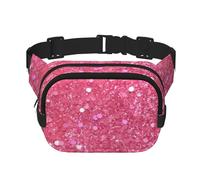 Marsupio da donna con glitter rosa scintillante, impermeabile, regolabile, alla moda, casual, a tracolla, per corsa, allenamento, escursionismo, viaggi, nero, taglia unica, Nero , Taglia unica