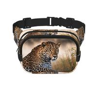 Marsupio da donna con leopardo africano, impermeabile, regolabile, alla moda, casual, a tracolla, per corsa, allenamento, escursionismo, viaggi, nero, taglia unica, Nero , Taglia unica