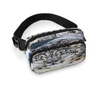 Marsupio da donna con leopardo delle nevi dagli occhi azzurri, impermeabile, regolabile, alla moda, casual, borsa a tracolla per corsa, allenamento, escursionismo, viaggi