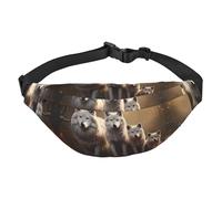 Marsupio da donna con lupi, resistente all'acqua, con opzioni di usura versatili, comodo foro per cuffie, ideale per viaggi e allenamento, per donne e uomini, Come nella foto, Taglia unica, Zaino da