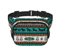 Marsupio da donna con motivo a righe di cavallo con cinghia regolabile per allenamento/corsa/escursionismo, marsupio a tracolla, Nero , Taglia unica