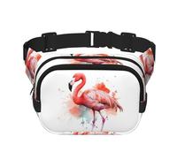 Marsupio da donna con motivo fenicottero, impermeabile, regolabile, per corsa, allenamento, escursionismo, viaggi, colore nero, taglia, nero, Taille unique