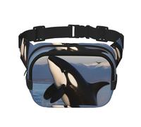 Marsupio da donna con orca assassina, impermeabile, regolabile, alla moda, casual, a tracolla, per corsa, allenamento, escursionismo, viaggi, nero, taglia unica, Nero , Taglia unica