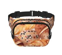 Marsupio da donna con pane dipinto, impermeabile, regolabile, alla moda, casual, a tracolla, per corsa, allenamento, escursionismo, viaggi, nero, taglia unica, Nero , Taglia unica