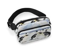 Marsupio da donna con pinguini raccolti nei campi di ghiaccio, impermeabile, regolabile, alla moda, casual, borsa a tracolla, per corsa, allenamento, escursionismo, viaggi