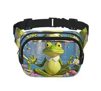 Marsupio da donna con rana per yoga, impermeabile, regolabile, alla moda, casual, a tracolla, per corsa, allenamento, escursionismo, viaggi, nero, taglia unica, Nero , Taglia unica