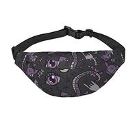 Marsupio da donna con schiaccianoci per danza natalizia, adatto per sport, corsa, viaggi, attività all'aperto, unisex, Viola Nero Goth Spooky, Taglia unica, Zaino da bici