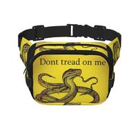 Marsupio da donna con scritta "Don't Tread On Me", impermeabile, regolabile, alla moda, casual, a tracolla, per corsa, allenamento, escursionismo, viaggi, colore nero, taglia unica, Nero , Taglia