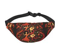 Marsupio da donna con simboli della salsa messicana, resistente all'acqua, marsupio da corsa con opzioni di usura versatili, comodo foro per cuffie, ideale per viaggi e allenamento, Come nella foto,