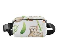 Marsupio da donna con simpatico bradipo con animale bianco, grazioso marsupio impermeabile per uomo, bradipo animale carino, bianco, 20,3 x 13,5 x 5,8 cm, divertente carino, bradipo animale carino