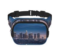 Marsupio da donna con skyline di Los Angeles, impermeabile, regolabile, alla moda, casual, a tracolla, per corsa, allenamento, escursionismo, viaggi, nero, taglia unica, Nero , Taglia unica